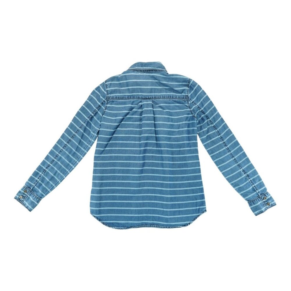 Halogen Soft Flexible Denim Button Up Striped Shi… - image 2